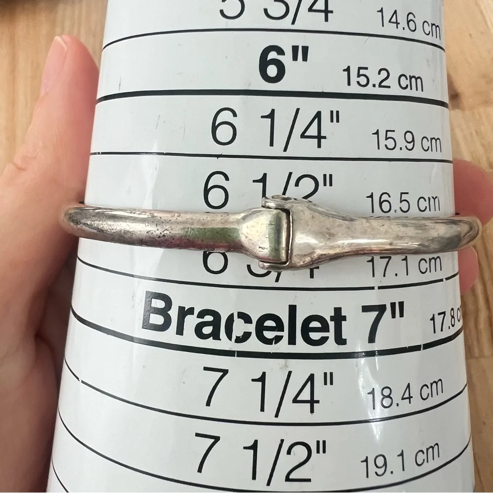 Vintage Gianello Sterling silver hinged bangle bracelet watch NEW BATTERY